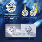 Moissanite Hoop Dangle Earrings for Women Gold Diamond Bezel Drop Earrings