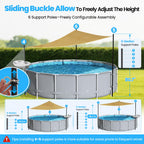 Vidoya Pool Shade Set for 11-16 Ft Above Ground Pools - UV-Resistant Shade Sail Triangular 10'x10'x10' with Storage Tray, Outdoor Sun Shade Canopy with Poles for Deck, Patio, Garden, Pool Accessories