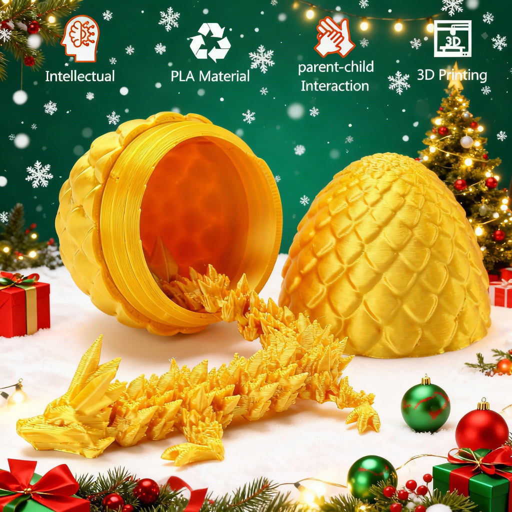 4PCS 3D Printed Dragon Eggs, 3D Printer Articulated Crystal Dragon Toys for Kids, Cool Dinosaur Eggs Fidget Toys for Teens, Stocking Stuffers for Kids, Easter Christmas Birthday Gifts for Boys Girls