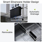 JASIWAY Dish Drying Rack In Sink, Dish Drainer with Cup and Utensil Holder
