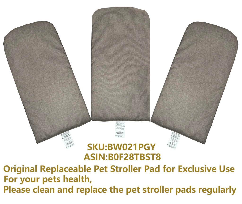 ROODO Pet Stroller Mat,Dog Stroller Cushion,Inner Pad for Exclusive Use,Original,Replaceable,Easy to Clean,Set of 3 pc(Gray)