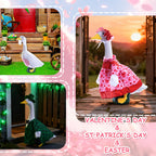 RIYYDEN 9 Set of Holiday Porch Goose Outfits All Seasons Holiday Christmas Birthday Easter Summer Hawaiian 4th of July Fall Lawn Goose Clothing Porch Clothes for Patio Yard Lawn Decor