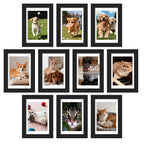 upsimples 4x6 Picture Frame, Photo Collage Wall Decor Set of 10, Black