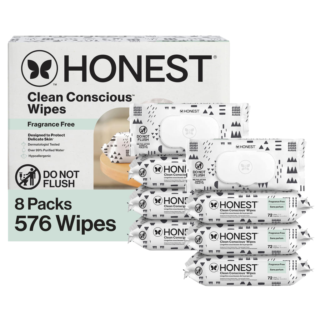 The Honest Company Multi-Use Baby Wipes, Pattern Play, 576 Count