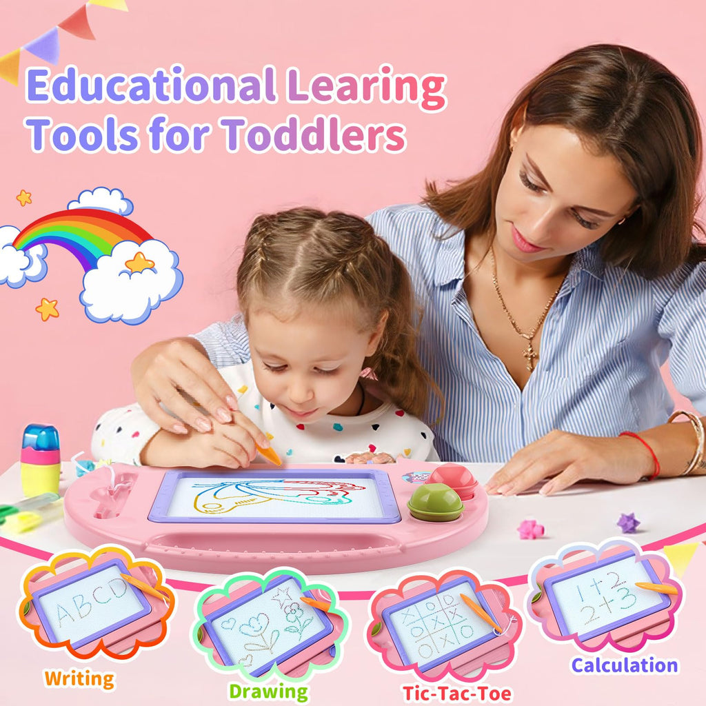BABLOCVID Magnetic Drawing Board for Toddlers Girl Toys Doodle Board Pad