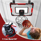 Mini Basketball Hoop for Kids, Over The Door Indoor Basketball Hoops, Red