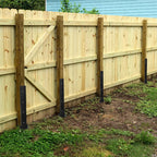 TOPZEA 2 Pack Fence Post Repair Kit, Heavy Duty Steel Stabilizer Stakes, Ground Anchors Spike to Fix Leaning/Tilted/Broken Wood Posts, Metal Support for Garden & Yard Fencing, Black