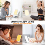 Light Lamp, Portable Full Spectrum LED Light Sunlight Personal Daylight with 3 Adjustable Color＆Stepless Brightness Levels, Timer＆Memory Function for Home Office Winter