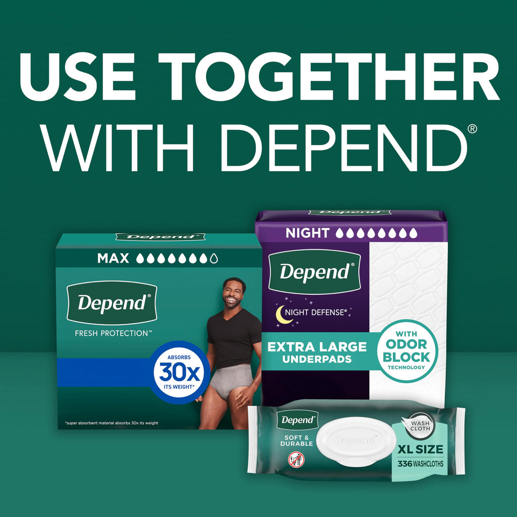 Depend Fresh Protection Adult Diapers, Incontinence Underwear for Men, Disposable, Maximum, Small/Medium, Grey, 19 Count, Packaging May Vary