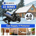 ECO-WORTHY 33-Series Water Pressure Diaphragm Pump Industrial 110V AC 4.0GPM Flow 50PSI Rated Pressure Self Priming RV Fresh Water Pump for Camper Kitchen Bathroom Marine Yacht Caravan