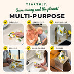 Earthly Co. Reusable Paper Towels - 10 Pack - Roll of Washable Cotton Cloth Paper Towels - Paperless Reusable Napkins Cloth Washable - Absorbent + Long Lasting - Zero Waste Products - (Love Birds)