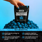 Gains in Bulk Instantized Creatine Monohydrate for Women and Men, Soluble Pre Workout Powder, Supports Muscle Building, Strength and Performance, Bodybuilding Supplements, Blue Raspberry, 30 Servings