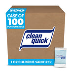 Clean Quick Chlorine Sanitizer Powder, Single Use Packets (1 oz, 100 pack)
