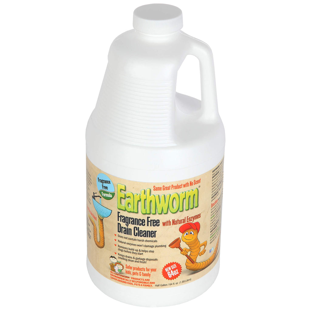 Earthworm Drain Cleaner - Drain Deodorizer - Natural and Family-Safe - 64 fl oz