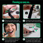 FLAUS Electric Flosser (Extra Strength Woven) - Shark Tank + Oprah's List - Water Floss Alternative - Plaque Remover for Adult- Easy Vibration Flossing - Safe Portable Gum + Teeth Cleaning Tool