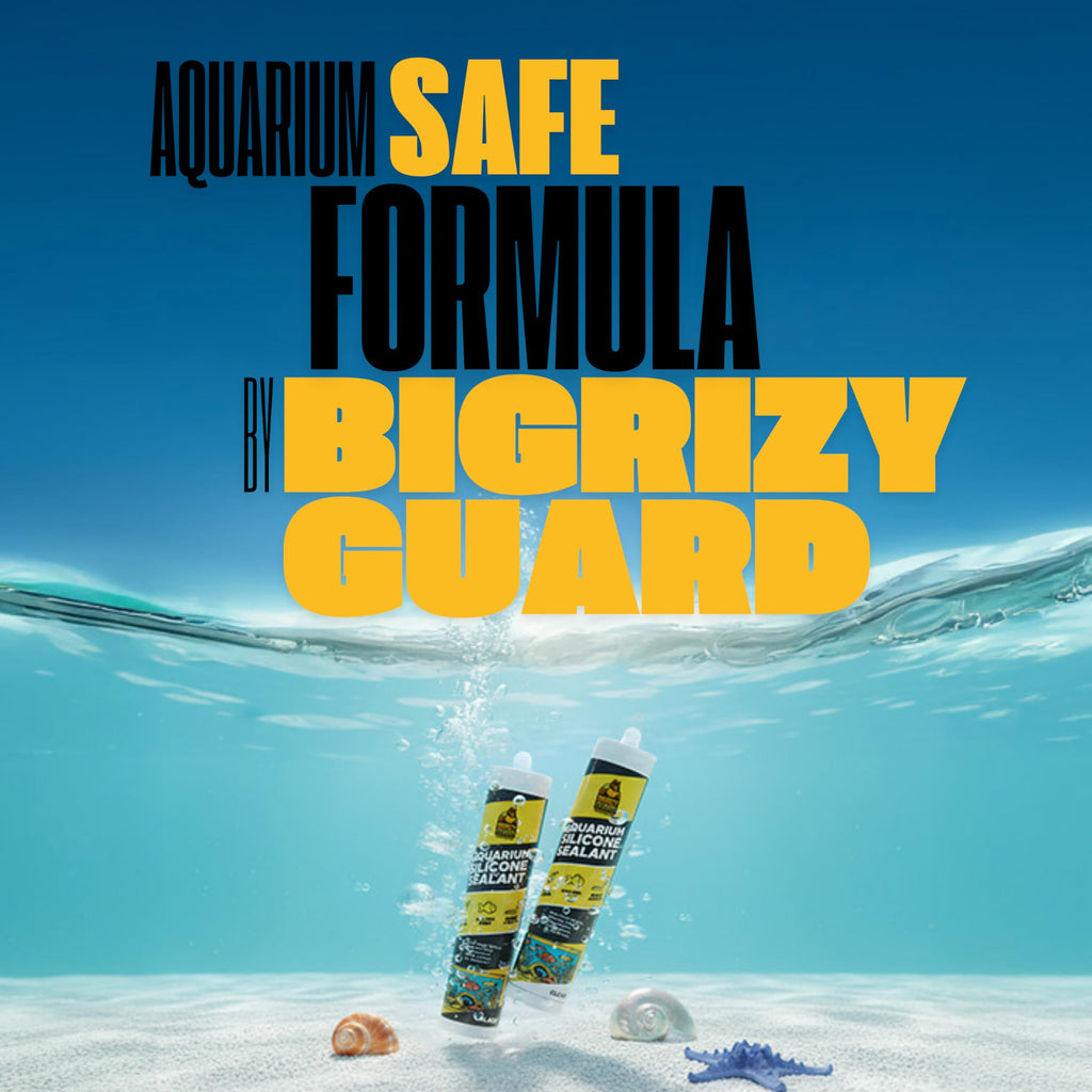 Bigrizy Guard Aquarium Silicone Sealant Black 10.14 Fl oz Cartridge - Aquarium Safe Silicone for Fish & Plants | 100% Waterproof, Premium, Non-Toxic, Solvent Free, Strong Bond, Fast Curing (1 Pack)
