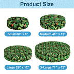 Docuwee Round Pool Cover 48", Foldable Kiddie Solar Cover Fit Dog Collapsible Swimming Pool, Pets Kids Bath Tub, Anti-UV Dustproof Safety Pool Covers, Monstera Deliciosa