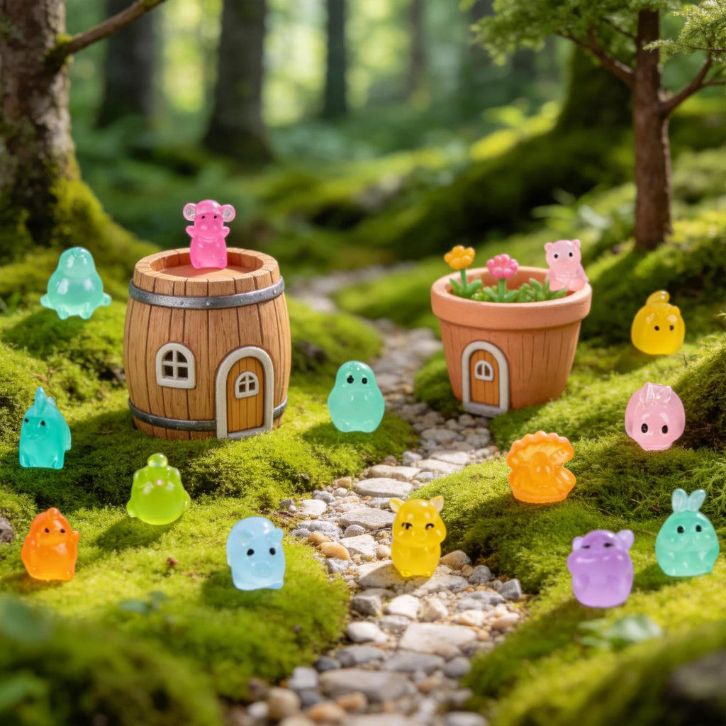 ShtNeeg 140 PCS Mini Resin Animals Blind Bags, Glow in the Dark Animal Resin Models, 50+ Animal Designs for Adults, Miniature Animals for Classroom, Fairy Garden, Dollhouse Decor, DIY Craft Decor