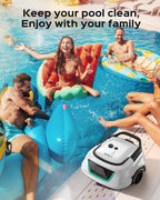 (2026 Upgraded) WYBOT A1 Cordless Robotic Pool Cleaner, Automatic Pool Vacuum for Above Ground with 120 Mins, Double Filters, LED Indicator, Charge in 2.5H, 4 Cleaning Modes (White Green)