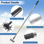 CKLT 66in Rotary Cultivator Garden Tool with Tempered Spring Steel Tines