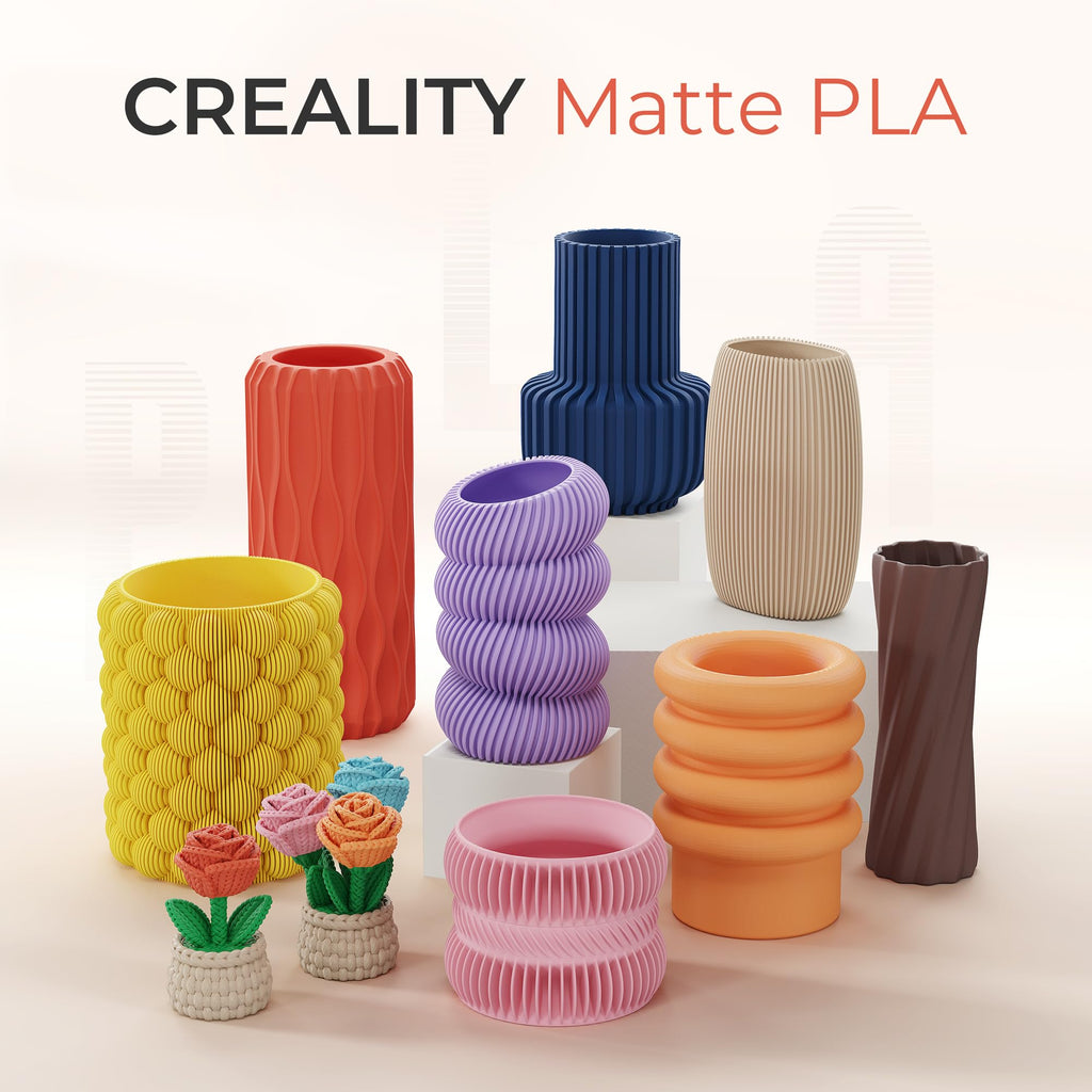 Creality Matte PLA Plus Filament 1.75mm, Low Warping, Minimal Layer Lines, Dimensional Accuracy +/- 0.02mm, 1kg (2.2lb) 3D Printer PLA+ Filament, Matte Red