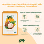 SoF Triple Milled Bar Soap - With Coconut Oil & Organic Shea Butter- Vegan & Non GMO- Free From Phthalates, Sulfates & Parabens- Shea Butter - 6 oz Bar 6 Bars