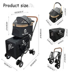 XL Extra-Large Double Pet Stroller, Running&Travel Pet Cart with Weather Cover, Cat&Dog Stroller for Large/Medium/Small Pets, Outdoor Pet Supplies