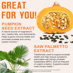 Pumpkin Seed Oil with Saw Palmetto, 1000mg per Serving, 300 Softgels – Cold Pressed Pumpkin Seed Oil Capsules for Hair, Prostate, Urinary & Bladder Health – Non-GMO, Gluten-Free, Pure & Natural