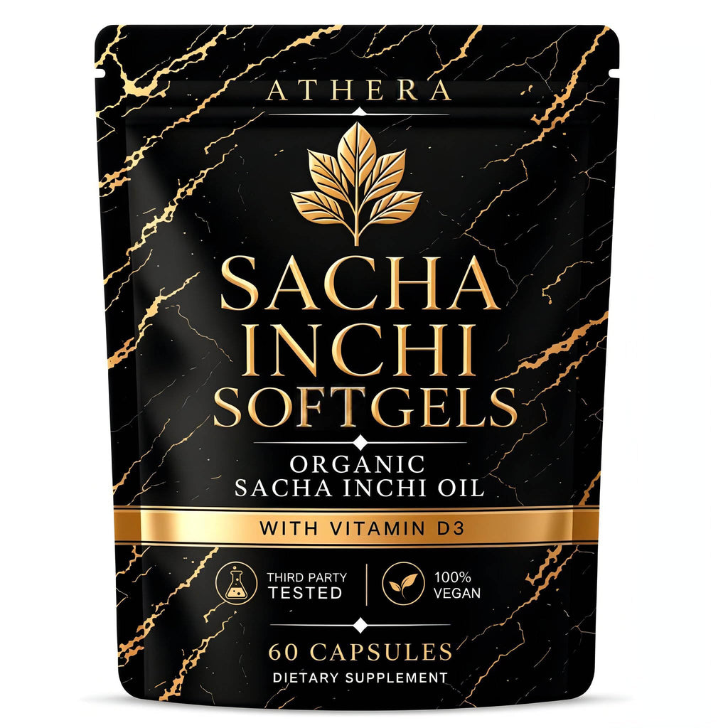 Jqewlg Athera Sacha Inchi Oil for Joints Capsules - Cold-Pressed Sacha Inchi Oil with Vitamin D3, Joint & Mobility Support, Vegan Softgels for Daily Wellness - 60 Softgels