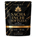 Jqewlg Athera Sacha Inchi Oil for Joints Capsules - Cold-Pressed Sacha Inchi Oil with Vitamin D3, Joint & Mobility Support, Vegan Softgels for Daily Wellness - 60 Softgels
