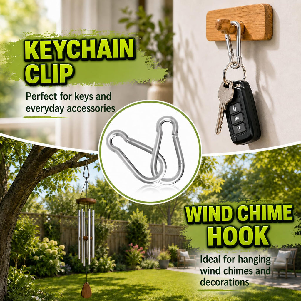 High-PQ 50PCS Carabiner Clip,Heavy Duty Spring Snap Hook,2IN(M5)