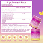BAKAKOUL Feminine Probiotics Gummies for Women, Vaginal Probiotics with Slippery Elm,Prebiotics & Probiotics Supports pH Balance,Immune Health, Vegan, Non-GMO, Pineapple Flavor,120 Gummies 2 Pack