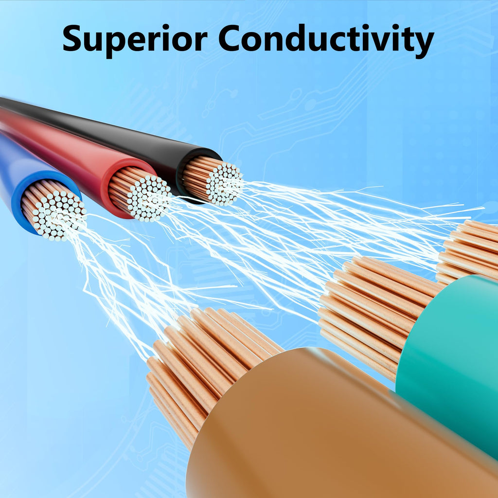 16 Gauge Wire (6-Pack Black/Red/Grey/Blue/Green/Brown, Each 35 FT), Low Voltage Automotive Primary Harness Wire for Battery, Car Audio, Remote Trailer, Security Alarm, Hook Up Wiring, 16AWG CCA, DIY