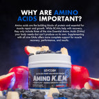 Evogen Amino K.E.M. - EAA & BCAA Powder Pump Volumizer | BCAAs Amino Acids Supplement for Blood Flow, Muscle Growth, & Hydration | Blueberry Apple | 30 Servings