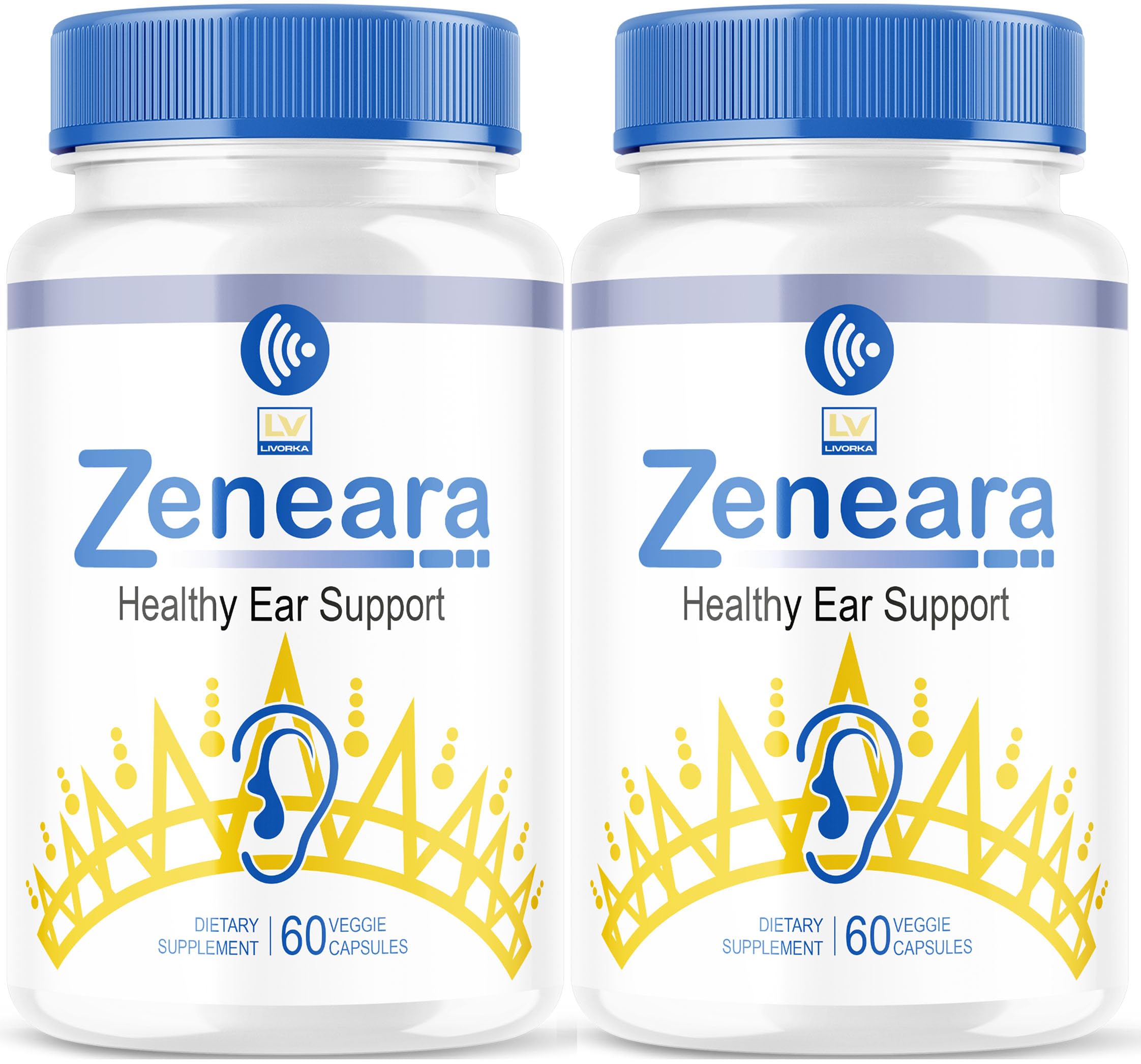 (2 Pack) Zeneara Healthy Ear Support Supplement, Zeneara, Zeneara Capsules, Zeneara Healthy Ear Support, Zeneara Ear Support, Zeneara Advanced Formula, Zeneara Reviews, 120 Capsules for 2 Month