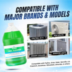 AC Evaporator Coil Cleaner, 1 Gallon (3.78L), No Rinse Coil Cleaner, Metal-Safe Corrosion Inhibitors, Cleans Air Conditioners, Condensers, HVAC, Mini Splits, Heat Pumps, Residential & Commercial