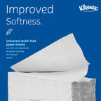 Kleenex Professional Universal Multifold Paper Towels, Bulk (02046), Absorbency Pockets, 9.2" x 9.4" Towel, White (150 Sheets/Pack, 8 Packs/Case, 1,200 Sheet Total)