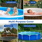 MR. COVER 24 FT Pool Covers for Above Ground Pools, Extra Thick Durable Pool Cover for Waterproof & Dustproof, All-Season Protection for Above Ground Poolsxia