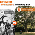 Buyplus 26FT Reach Pole Saws for Tree Trimming, Pole Saw with 5-20FT Telescoping Extension Pole, Pruning Saw with 24" 3X Detachable Saw, Non-Slip Handle, Tree Trimmer for Garden Yard Palms Shrubs