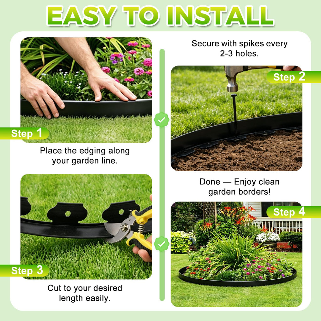 Aarcinhke Landscape Edging, 2IN x 100FT Plastic Garden Edging Borders