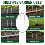 200 Pack 8 Inch Landscape Staples, Weed Barrier Stakes, 11 Gauge Galvanized