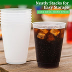 Concession Essentials – 16oz Frost Flex Plastic Cups – Shatterproof Reusable Drinkware for Parties, Weddings & Events – 25 Pack