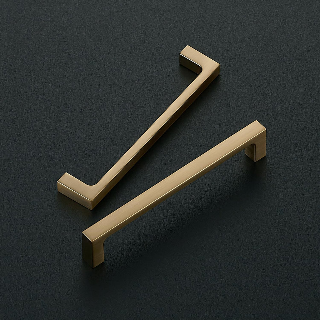 Ravinte 10 Pack Solid 5 Inch Square Cabinet Handles Champagne Bronze Cabinet Pulls Drawer Pulls Kitchen Cabinet Hardware Kitchen Handles