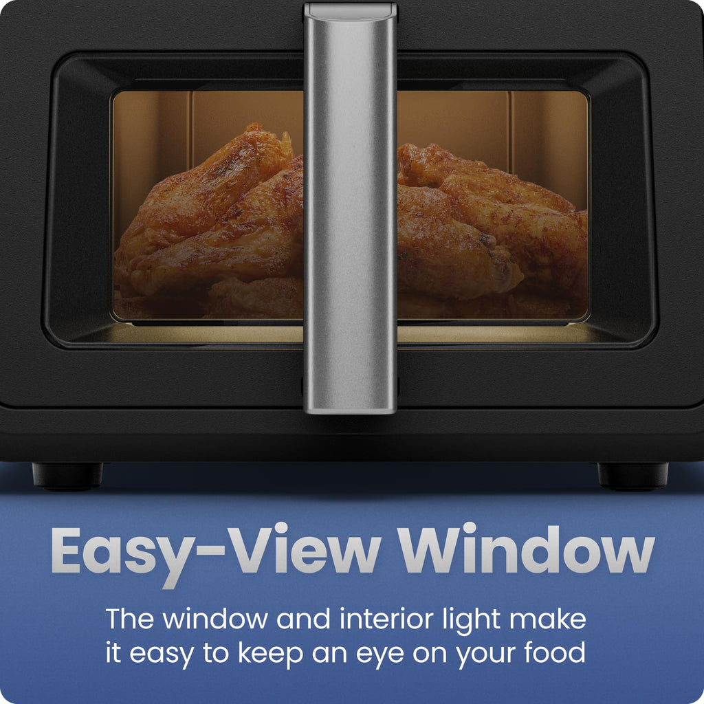 Chefman Air Fryer 9 Qt | TurboFry 7-in-1 High-Powered 450°F Cooking for Crispier and Even Results | XL Basket with Viewing Window | Air Fry, Bake, Broil, Reheat, Dehydrate, Defrost, Keep Warm