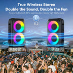 Karaoke Machine, Bluetooth Speaker with 2 Wireless Microphones Adults Kids