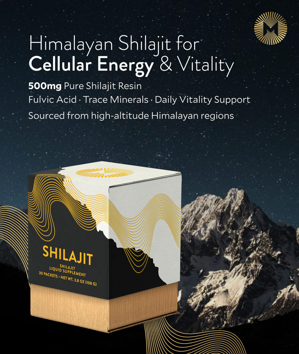 Manna Vitality Shilajit Resin Sachets | 500mg Himalayan Shilajit | 88% Fulvic Acid | Energy, Stamina, Mental Clarity, Hormonal Health & Vitality | 30 Count