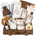 Coconut Vanilla Spa Gift Set, Complete Spa Gift Baskets for Women & Men