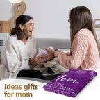 GiltGlimmer Mom Birthday Gifts, Mom Floral Blanket Purple, 60" x 50"