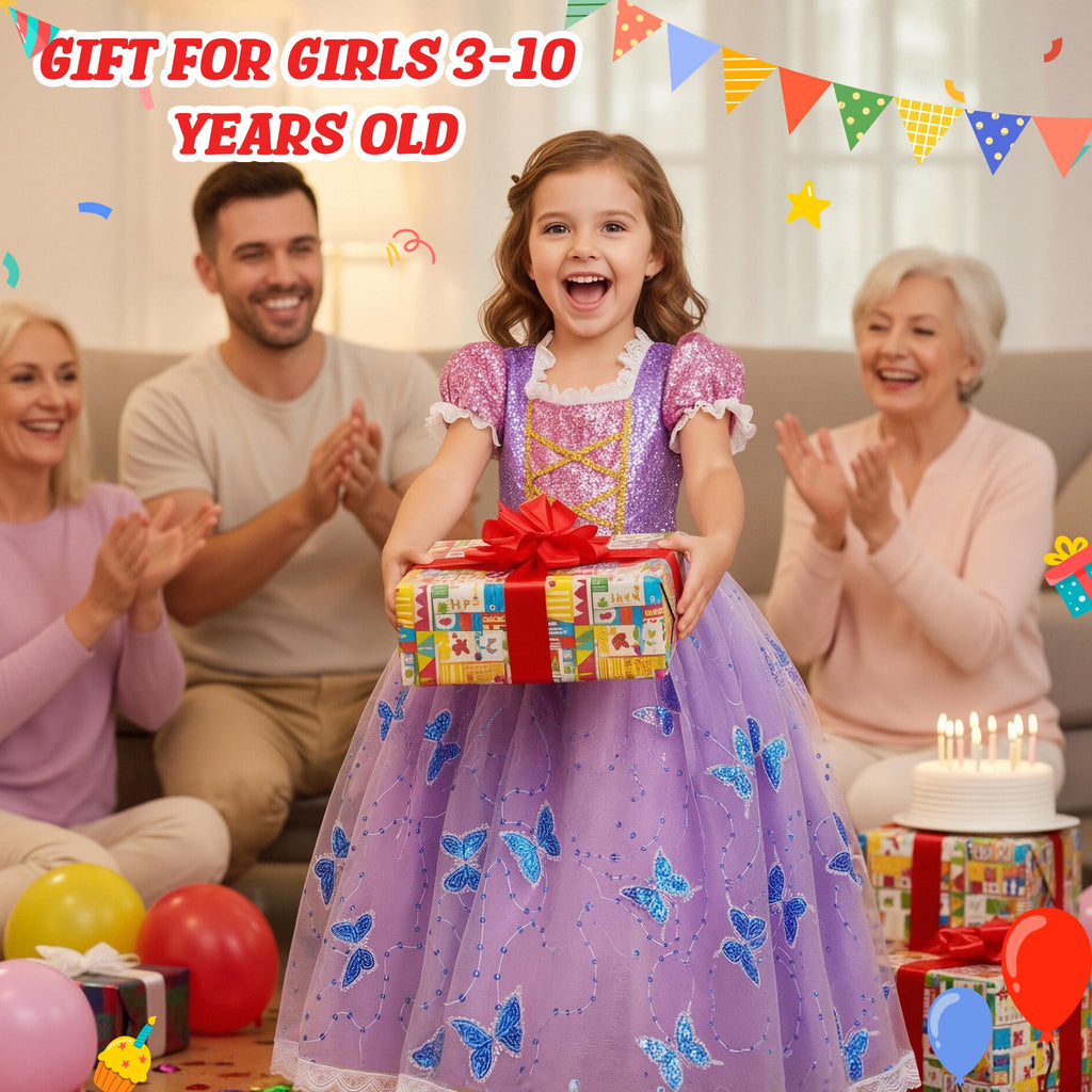 Meland Light Up Princess Dress for Girls, Dress Up Toy Gift Set(5-6 Years)