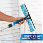 Unger Professional Connect and Clean 6’-12’ Aluminum Telescopic Extension Pole with Locking Cone and Quick-Flip Clamp, Compatible with Cleaning Tool Attachments, Indoor and Outdoor Use